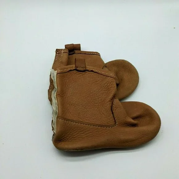 TAOS Leather Western Soft Sole velcroback Brown Booties Baby/Toddler OS - Picture 8 of 10